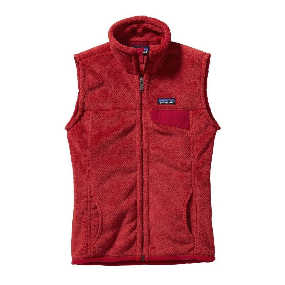 Patagonia Womens Retool Full Zip Fleece Vest Sz L Red